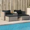 vidaXL 5-tlg. Garten-Sofagarnitur mit Kissen Grau Poly Produktbild-Vorschau 2