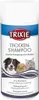 A product shot of a Trixie dry shampoo bottle for pets, featuring images of a dog, rabbit, and cat. Produktbild-Vorschau