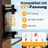 ZMH LED vintage buitenwandlamp, E27, zwart, IP65, Productafbeelding-voorbeeld 2