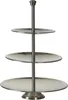 A three-tiered silver etagere stand. Produktbild-Vorschau