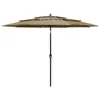 vidaXL Parasol z aluminiowym słupkiem 3-warstwowy Taupe 3 m Podgląd zdjęcia produktu 7