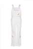 A white and yellow pair of overalls on a white background. Produktbild-Vorschau
