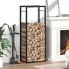 vidaXL Brennholzregal Mattschwarz 50x28x132 cm Stahl Produktbild-Vorschau 9
