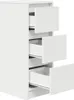 A white, four-drawer cabinet is shown against a white background. The top three drawers are partially open, revealing their interior. Podgląd zdjęcia produktu