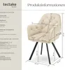 tectake® Drehbarer Samt-Armlehnstuhl Lucia gepolstert, mit Produktbild-Vorschau 5