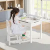COSTWAY Kinderschreibtisch mit Stuhl, Kindersitzgruppe mit Produktbild-Vorschau 2
