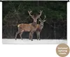 MuchoWow® Wandteppich Wandbehang Rotwild - Schnee - Wald Produktbild-Vorschau 1