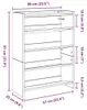 vidaXL Portascarpe bianco 60x25x81 cm Materiale a base di Anteprima dell’immagine prodotto 8