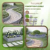 Floranica Bordure de Jardin en bois 40 x 200 cm Gris clair Voir les images du produit 5
