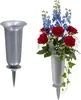 Grabvasen mit Erdspieß zum Stecken 2er Set 37 cm, silber Produktbild-Vorschau 1