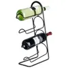 A black metal wine rack holding two bottles of wine, one white and one red, against a white background. Anteprima dell’immagine prodotto