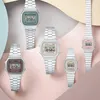 A collection of Casio vintage watches in various pastel colors, arranged in a visually appealing composition. Voir les images du produit