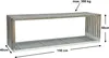 A metal firewood rack with dimensions indicated. Produktbild-Vorschau