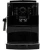 A black DeLonghi Magnifica S coffee machine is shown from the front against a white background. Produktbild-Vorschau