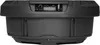 The back of a black subwoofer with visible connectors and controls. Produktbild-Vorschau