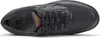 A top-down view of a black leather shoe. Produktbild-Vorschau