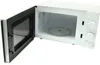 A white Clatronic microwave with the door open, showing the interior and turntable. Produktbild-Vorschau