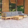 [Home] 6-tlg. Garten-Lounge-Set mit Grauen Kissen Produktbild-Vorschau 1