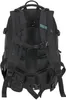 The back of a black backpack is shown against a white background. Produktbild-Vorschau