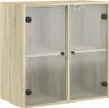 vidaXL Wandkast met glazen deuren, Sonoma-eikenhout, Productafbeelding-voorbeeld 1