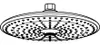 A black and white illustration of a shower head. Produktbild-Vorschau