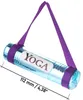 A rolled-up yoga mat with a carrying strap, shown against a white background. A label on the mat reads 'YOGA'. A measurement indicator shows '112 mm / 4,38"'. Podgląd zdjęcia produktu