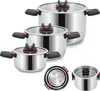 Linnuo 3tlg Topfset Induktion Kochtopf Set Edelstahl Töpfe Produktbild-Vorschau 8