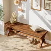 Schuhbank aus Massivholz, 140 cm lange Landhaus-Sitzbänke, Produktbild-Vorschau 7