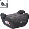 A dark gray child booster seat with armrests and a padded seat, shown from a slightly elevated front-left angle against a white background. Podgląd zdjęcia produktu