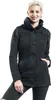 A woman wearing a black jacket and black pants, posing against a white background. Produktbild-Vorschau