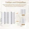 A room divider is shown in a room setting with text and diagrams. Produktbild-Vorschau