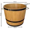 Pot de fleurs en bois fabriqué à partir d'un demi-tonneau Voir les images du produit 7