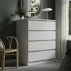 Kommode mit 4 Schubladen 80x100 cm Kommode weiß schmal Holz Produktbild-Vorschau 9