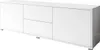 A white TV lowboard with two drawers and two doors, shown from a slight angle. Náhľad obrázku produktu