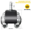 A diagram showing the dimensions and features of a chair caster wheel. Produktbild-Vorschau
