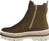 A side view of a brown and beige women's boot. Produktbild-Vorschau