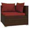 vidaXL 5-tlg. Garten-Lounge-Set mit Kissen Poly Rattan Produktbild-Vorschau 4