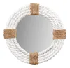 Spiegel Ø30cm Rund Weiß Natur Maritim Jute Seil Wandspiegel Produktbild-Vorschau 1