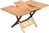 A wooden folding table with an extendable top, shown outdoors against a white background. Produktbild-Vorschau