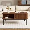 Table basse Merax avec portes coulissantes et pieds en Voir les images du produit 5