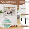 A white kitchen cabinet with adjustable shelves, wine glass holder, and anti-tipping device. Náhled obrázku produktu