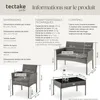 Salon de jardin en résine tressée PALESE - gris Voir les images du produit 6