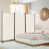 Raumteiler mit Rollen, 3-teilig, faltbar, Beige, 180 cm Produktbild-Vorschau 2