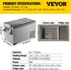 Product specifications and dimensions for a portable refrigerator. Voir les images du produit
