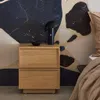 sweeek - Nachttisch mit Holzlook und 2 Schubladen - Natur Produktbild-Vorschau 3