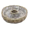 Rattan Blumenschale natur mit Folie für Außen - 40 cm - Produktbild-Vorschau 1