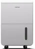 A front view of a white dehumidifier with a water level indicator on the right side and wheels on the bottom. Náhľad obrázku produktu