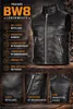 PAULGOS gilet in pelle biker cowl club waistcoat chopper Anteprima dell’immagine prodotto 8