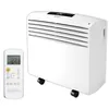 A white portable air conditioner and its remote control are shown against a white background. Produktbild-Vorschau