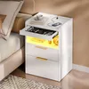 Mondeer Nachttisch mit LED-Beleuchtung & USB-Ladestation, Produktbild-Vorschau 2